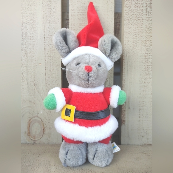 Dakin Christmas Mouse 9" Stuffed Animal Vintage 1985 Santa Holiday - Picture 6 of 11